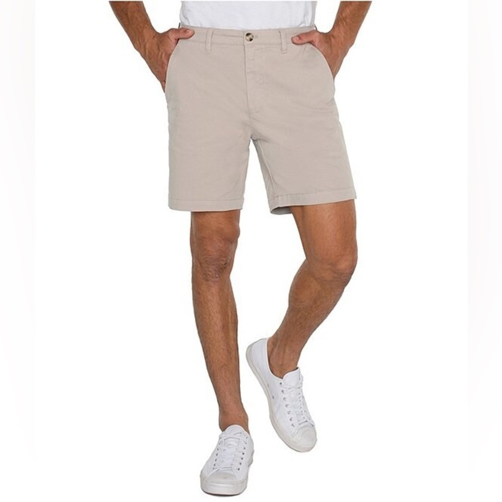 Liverpool Khaki Long Line Chino Shorts Men Size 34